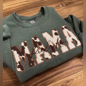 Cowprint “Mama” Sweatshirt